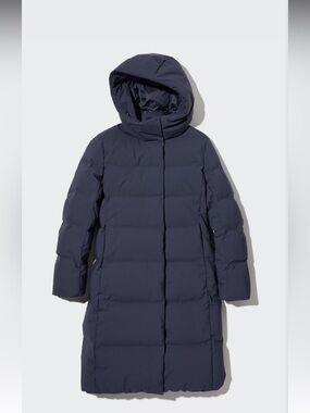 Uniqlo seamless down jacket navy blue small